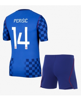 Billige Fotballdrakt Kroatia Ivan Perisic #14 Replika Bortedraktsett Barn VM 2026 Kortermet (med bukser)